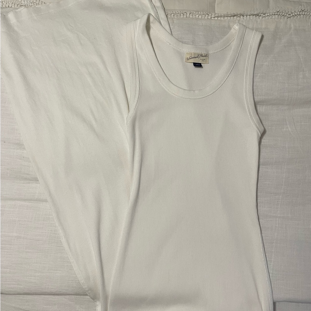 White Ribbed Tank Top